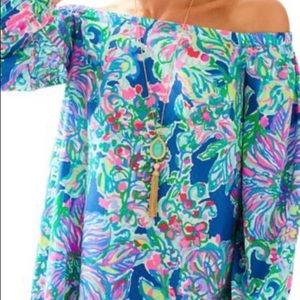 Adira Stretch Silk Off The Shoulder Dress